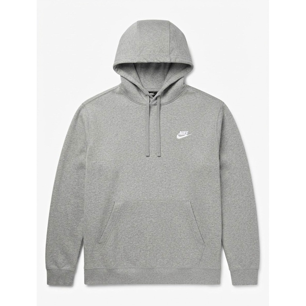 Nike Gray Fleece Pullover Hoodie Mens L Embroidered Pockets BV2654-063